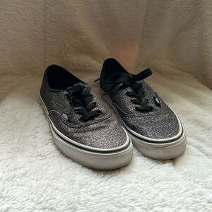 Black glitter Vans